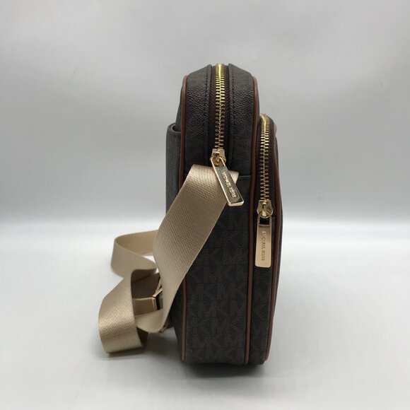 Michael kors Brown Monogram Canvas Jet Set Travel Crossbody Bag - Picture 4 of 11